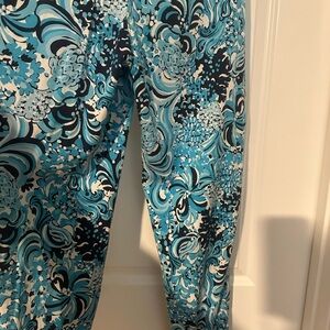 Lily Pulitzer Blue Floral Patterned Pants